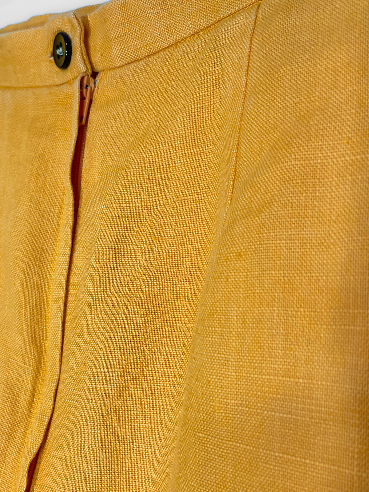 Golden Yellow Mustard Linen Pencil Skirt