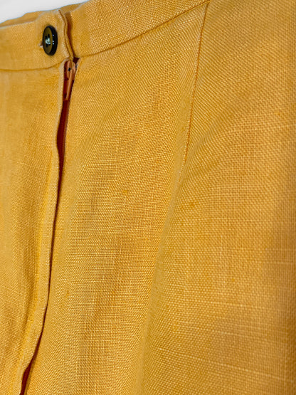 Golden Yellow Mustard Linen Pencil Skirt