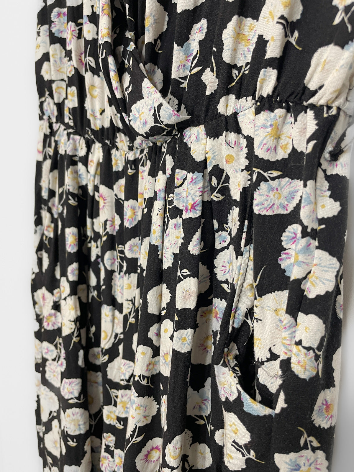 Soft Sleeveless Jumpsuit in Black Floral
