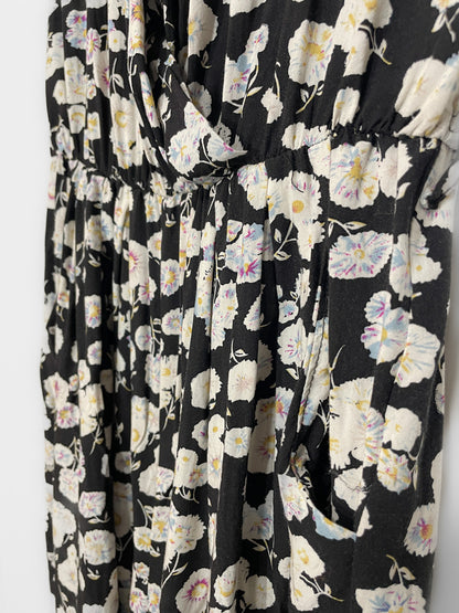 Soft Sleeveless Jumpsuit in Black Floral