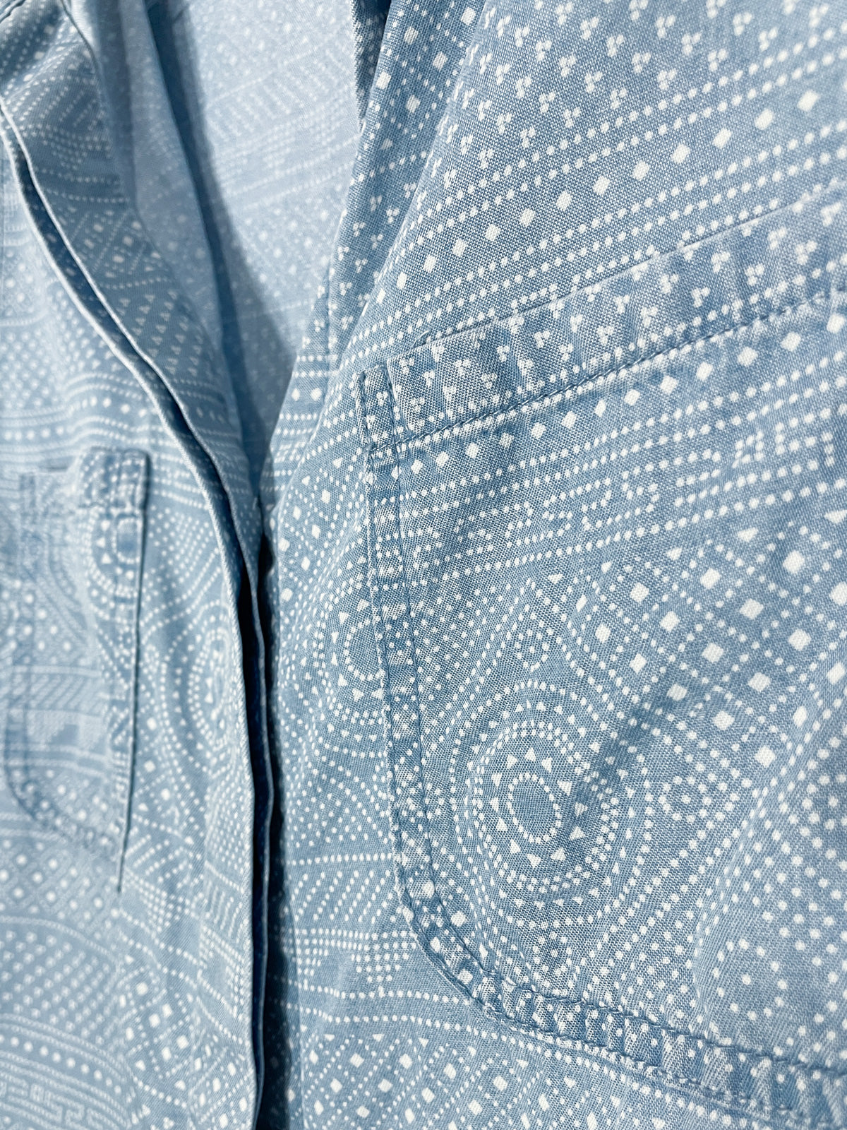 Soft Chambray Shirt With Western Spot Print