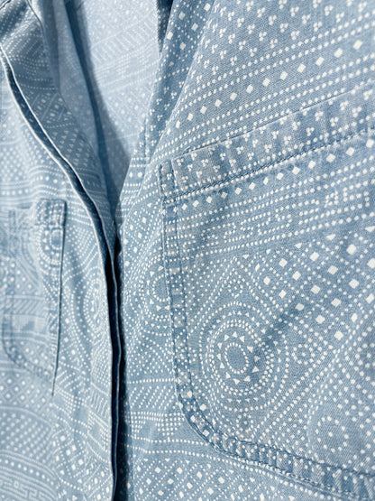 Soft Chambray Shirt With Western Spot Print