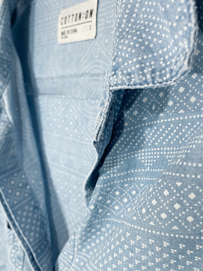 Soft Chambray Shirt With Western Spot Print