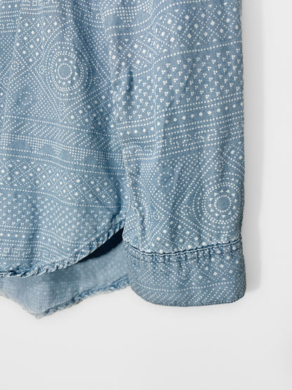 Soft Chambray Shirt With Western Spot Print