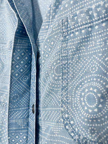 Soft Chambray Shirt With Western Spot Print