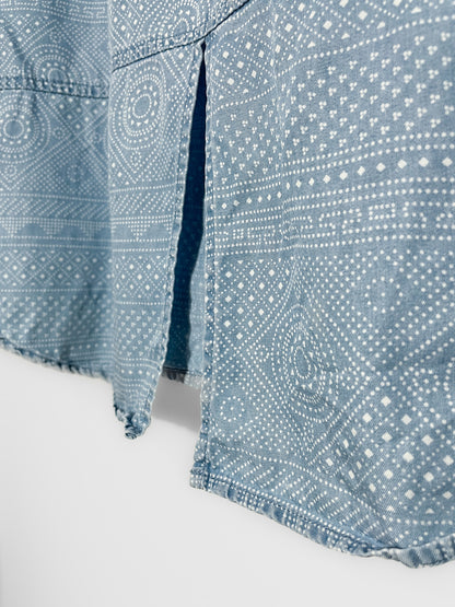 Soft Chambray Shirt With Western Spot Print