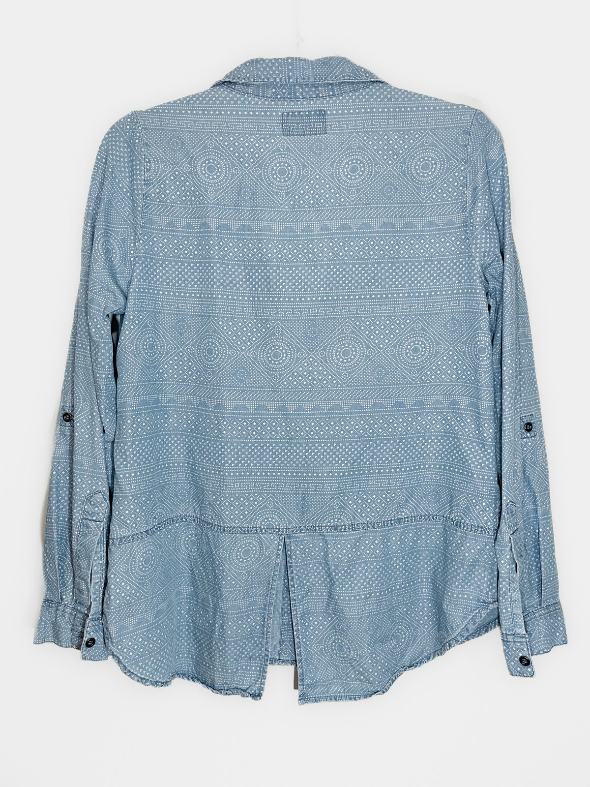 Soft Chambray Shirt With Western Spot Print