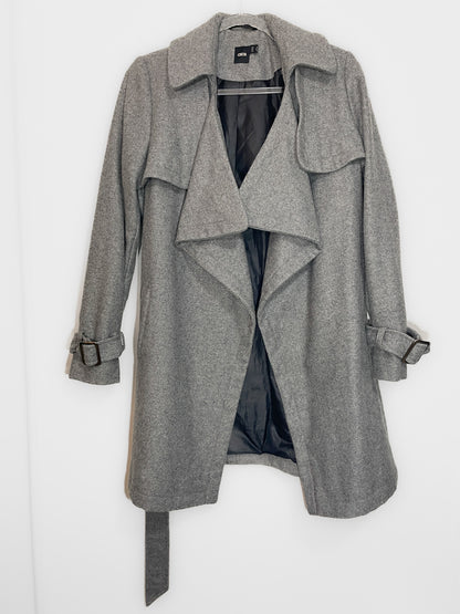 Woollen Trench Coat in Grey