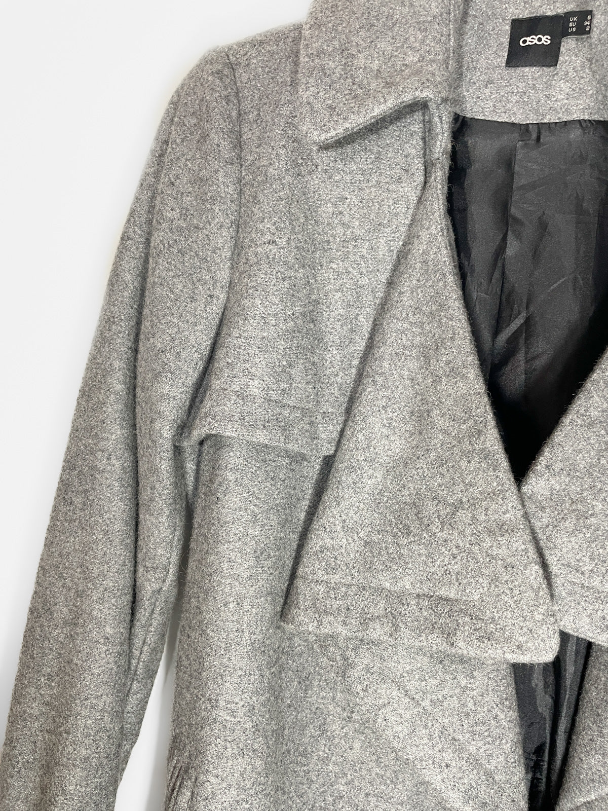 Woollen Trench Coat in Grey