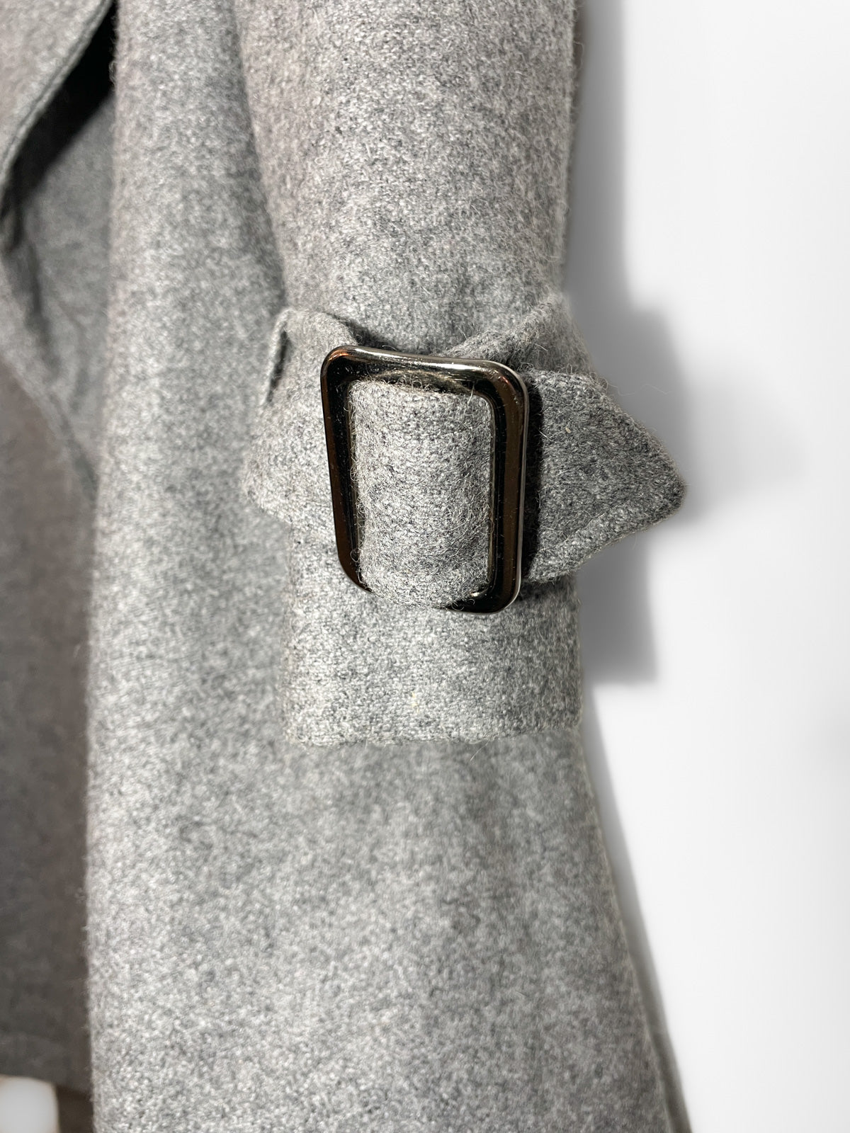 Woollen Trench Coat in Grey