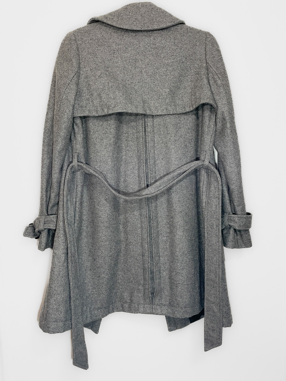 Woollen Trench Coat in Grey