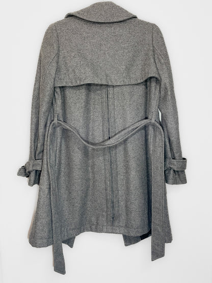 Woollen Trench Coat in Grey