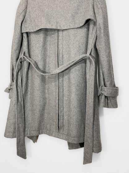 Woollen Trench Coat in Grey