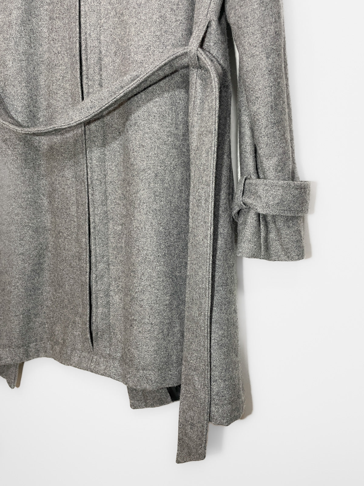 Woollen Trench Coat in Grey