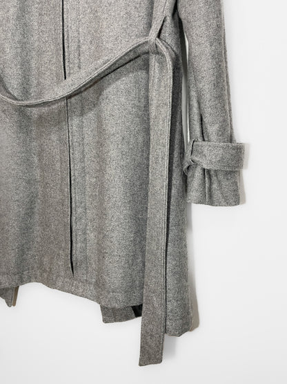 Woollen Trench Coat in Grey