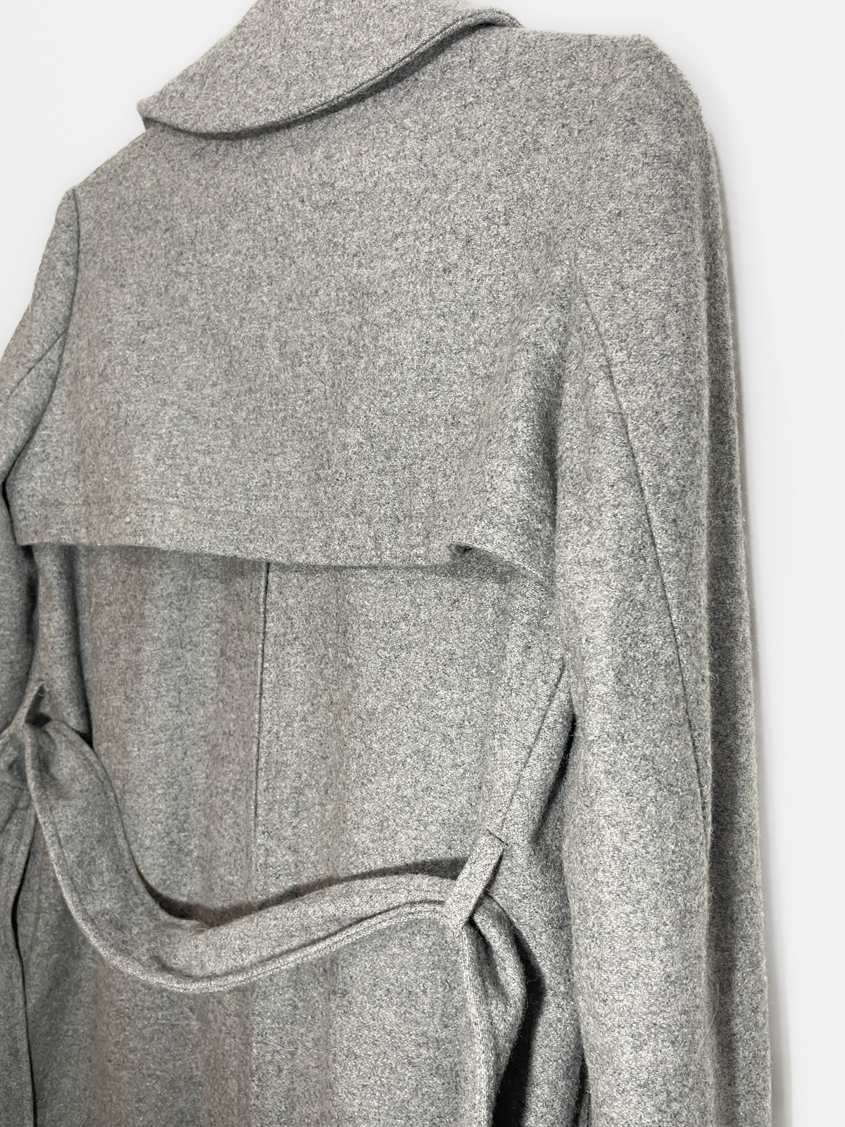Woollen Trench Coat in Grey