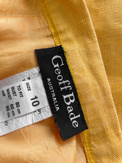 Golden Yellow Mustard Linen Pencil Skirt