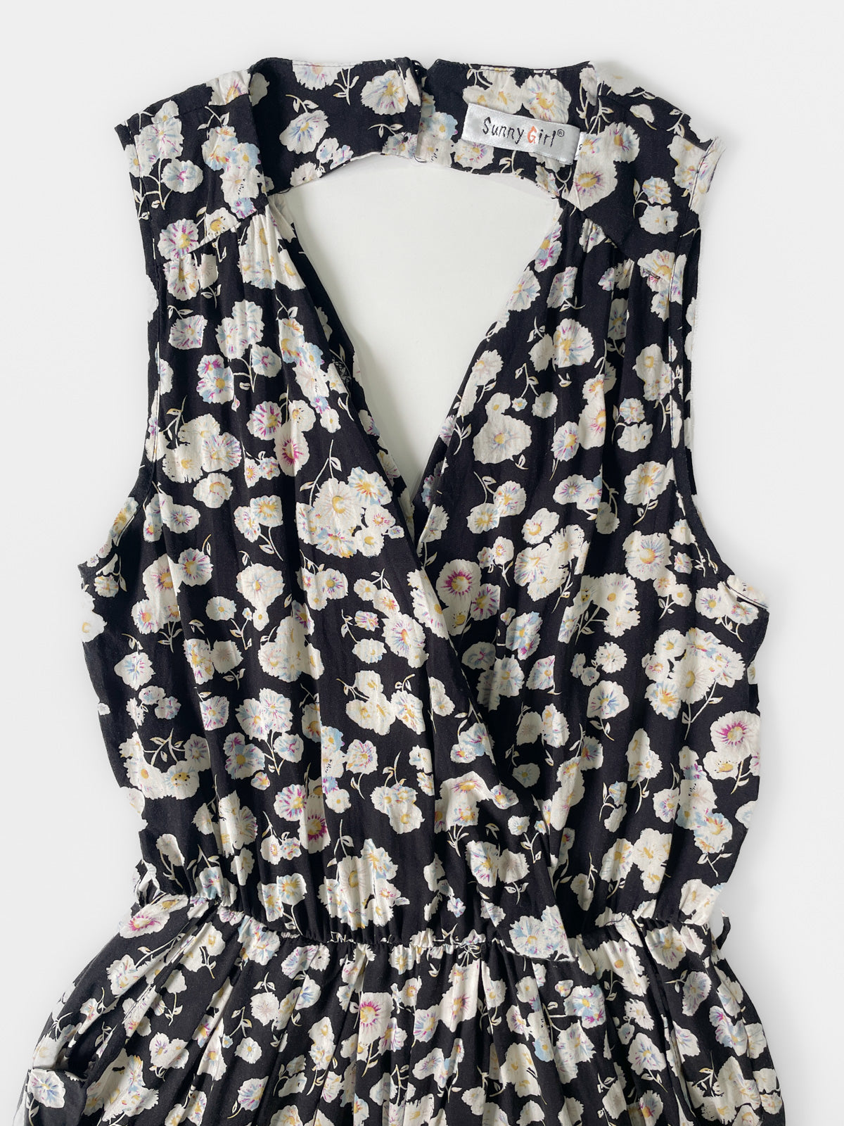 Soft Sleeveless Jumpsuit in Black Floral
