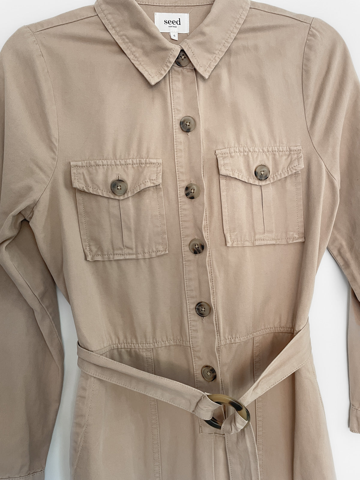 Cotton Jumpsuit in Camel