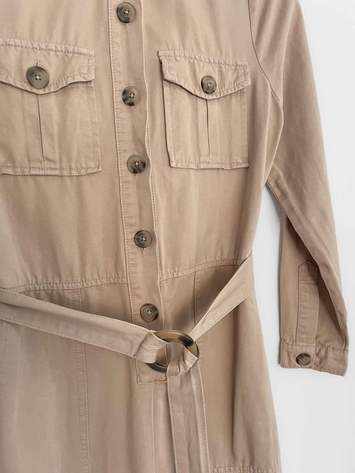 Cotton Jumpsuit in Camel