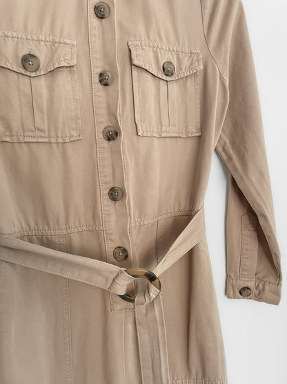 Cotton Jumpsuit in Camel