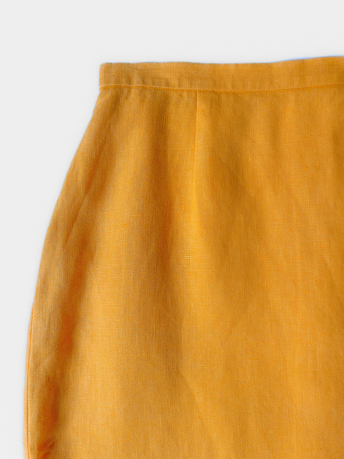 Golden Yellow Mustard Linen Pencil Skirt