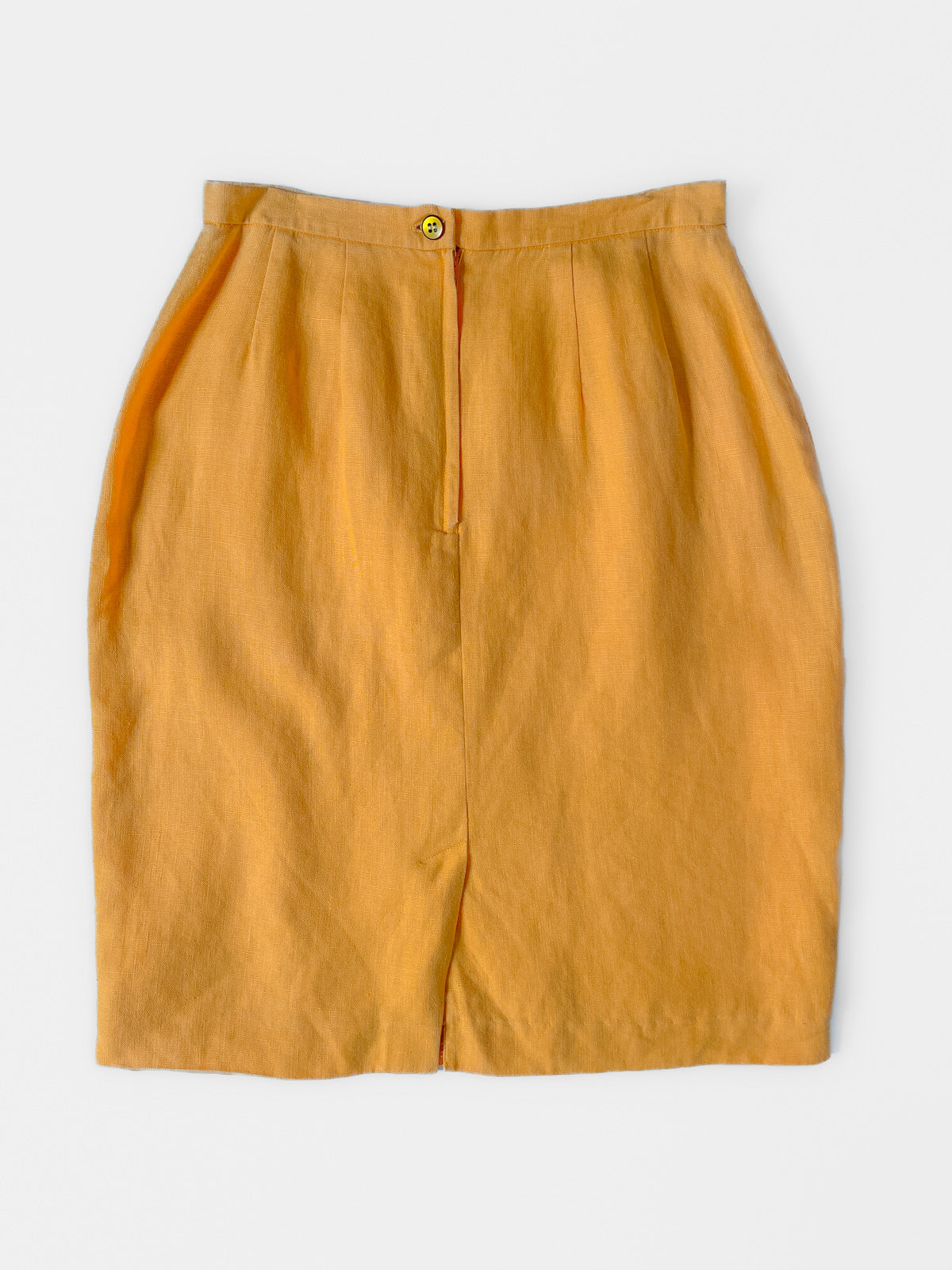 Golden Yellow Mustard Linen Pencil Skirt
