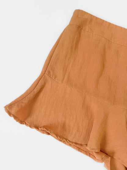 Fluted Rust Shorts