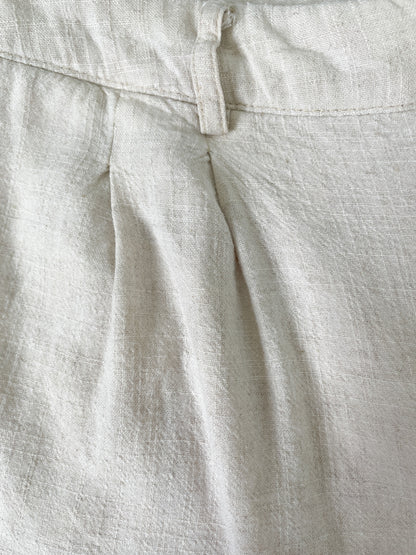 Beige Linen Blend Shorts