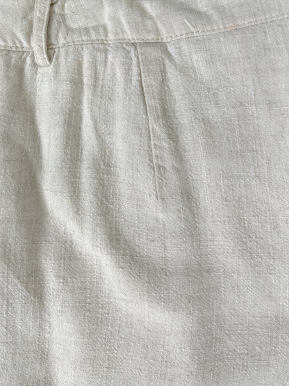 Beige Linen Blend Shorts