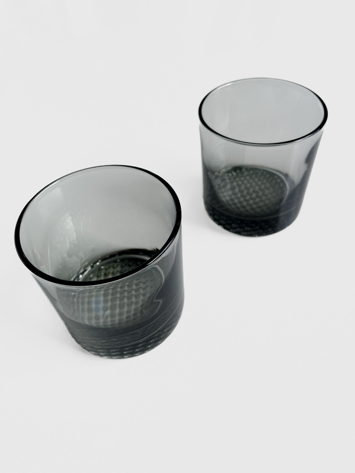 Sundown Black Lowball Whiskey Smoked Glass Tumblers