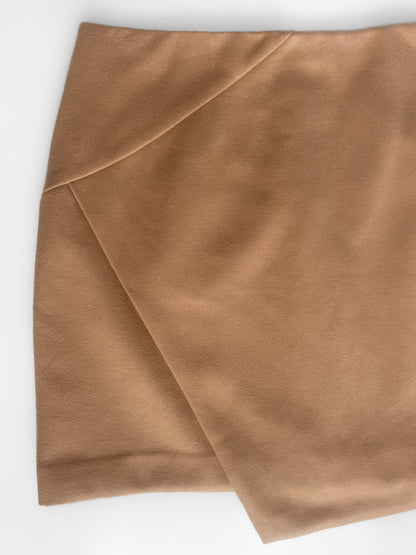 "Clarissa mini wrap skirt in camel"