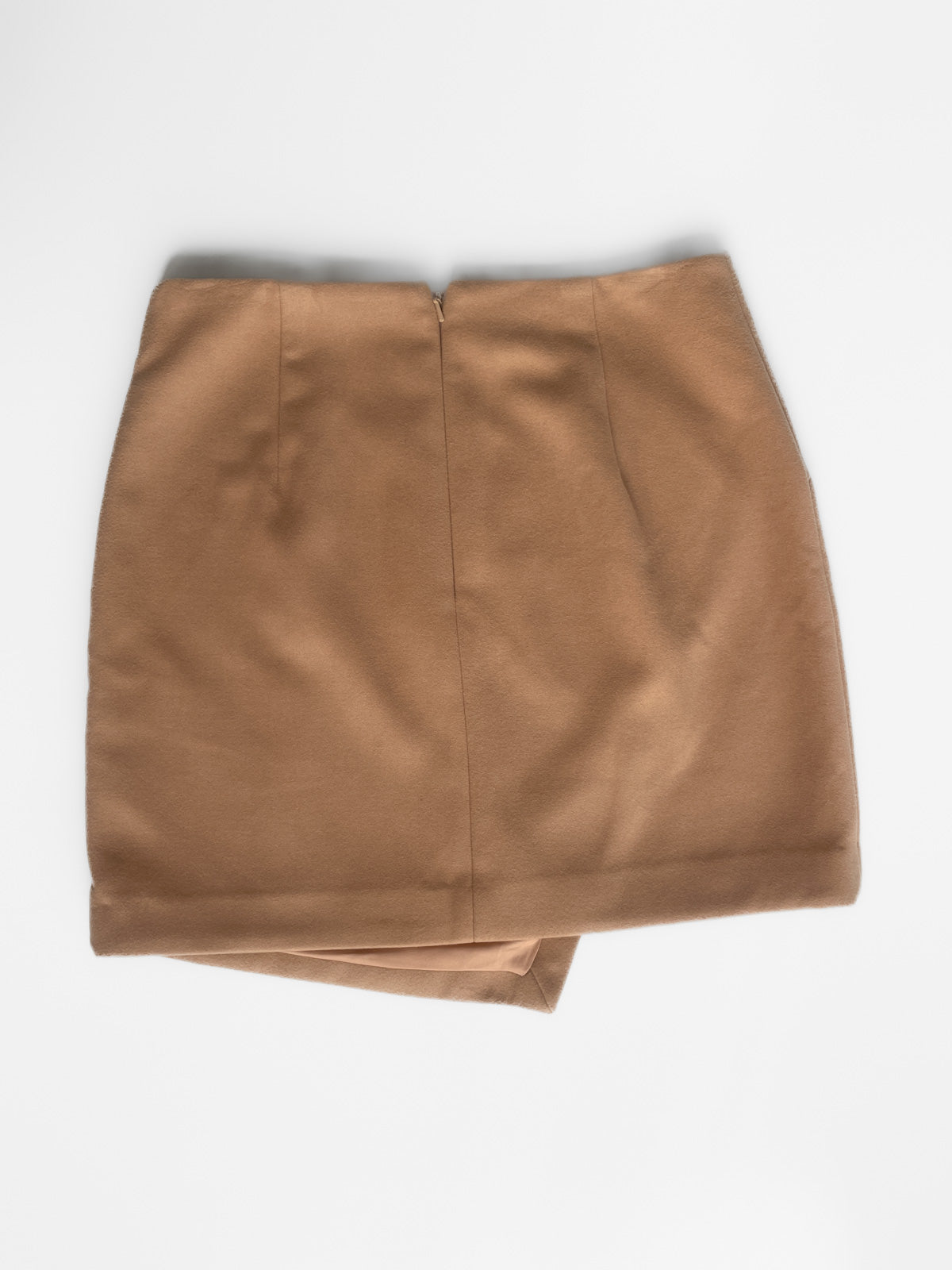 "Clarissa mini wrap skirt in camel"