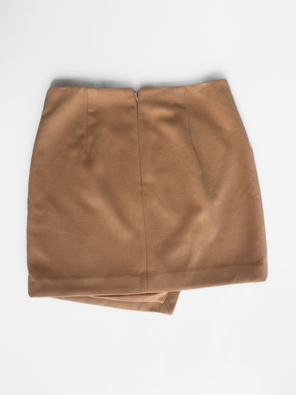"Clarissa mini wrap skirt in camel"