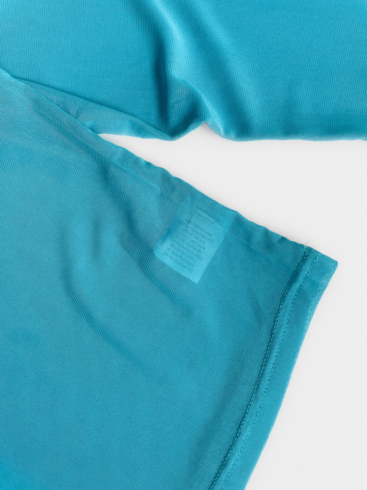 Mesh "All Mine Long Sleeve Top" in Aqua Blue