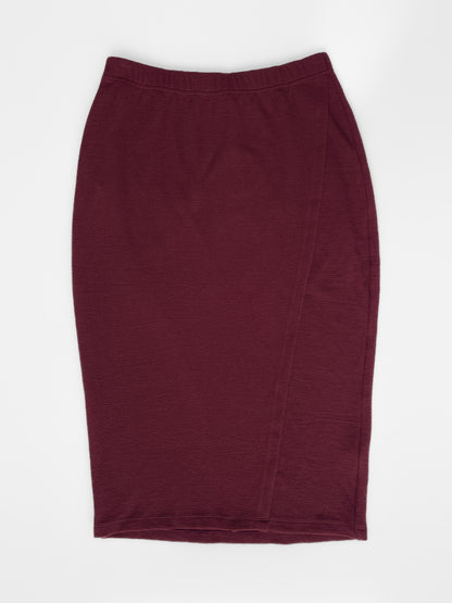 Burgundy "Shanina Wrap Skirt"
