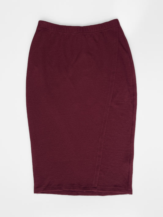 Burgundy "Shanina Wrap Skirt"