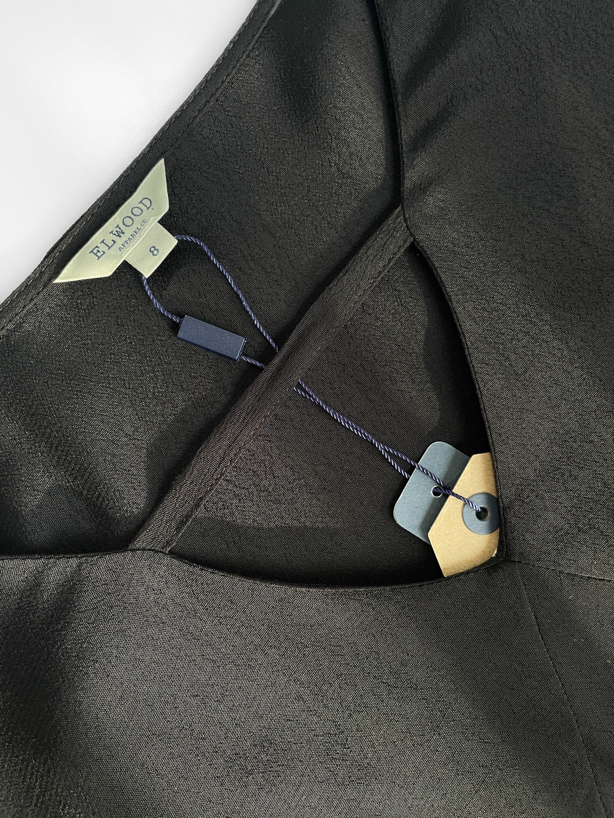 Bell Sleeve V Neck Cutout Silky Crepe Top in Black