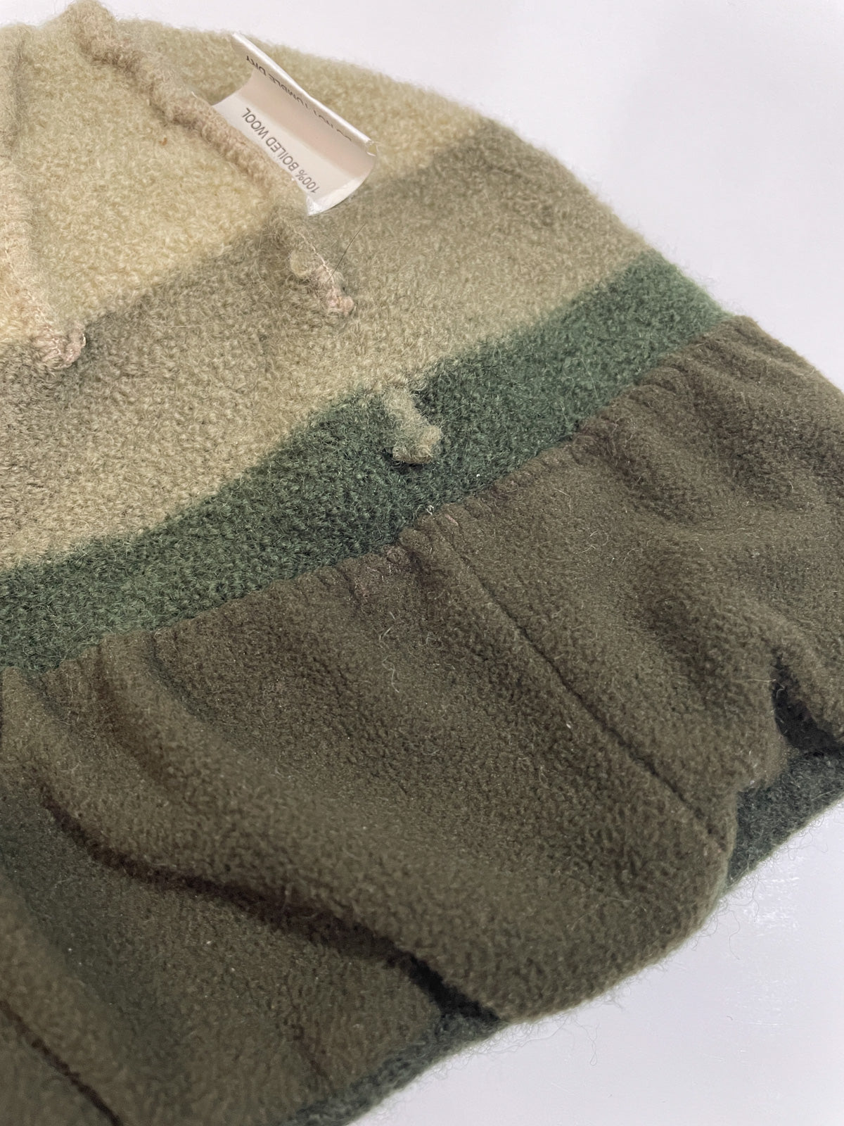 Boiled Wool Green Gradient Beanie