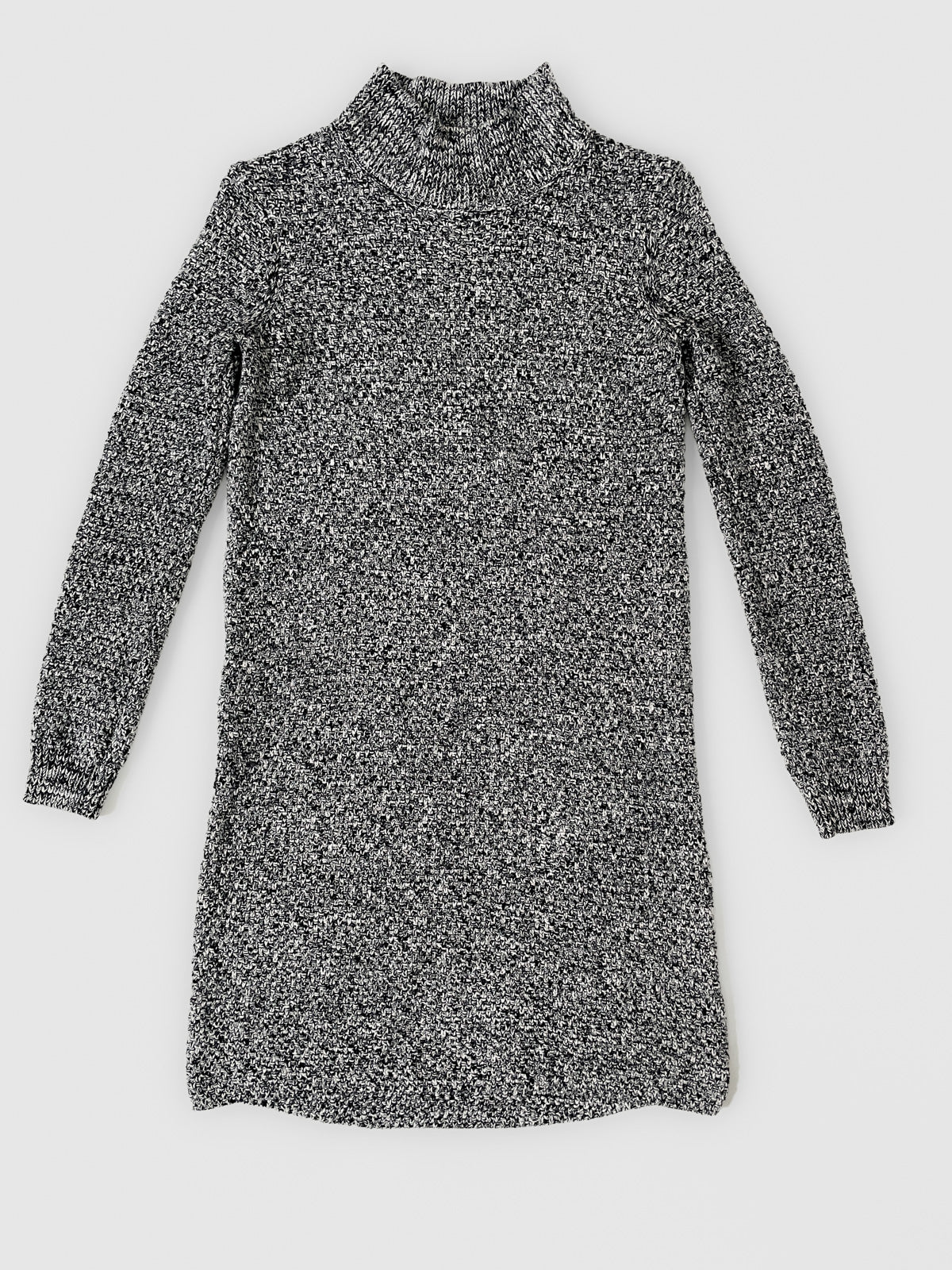 Cotton Cashmere Knit Sweater Dress in Grey Marle
