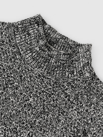 Cotton Cashmere Knit Sweater Dress in Grey Marle