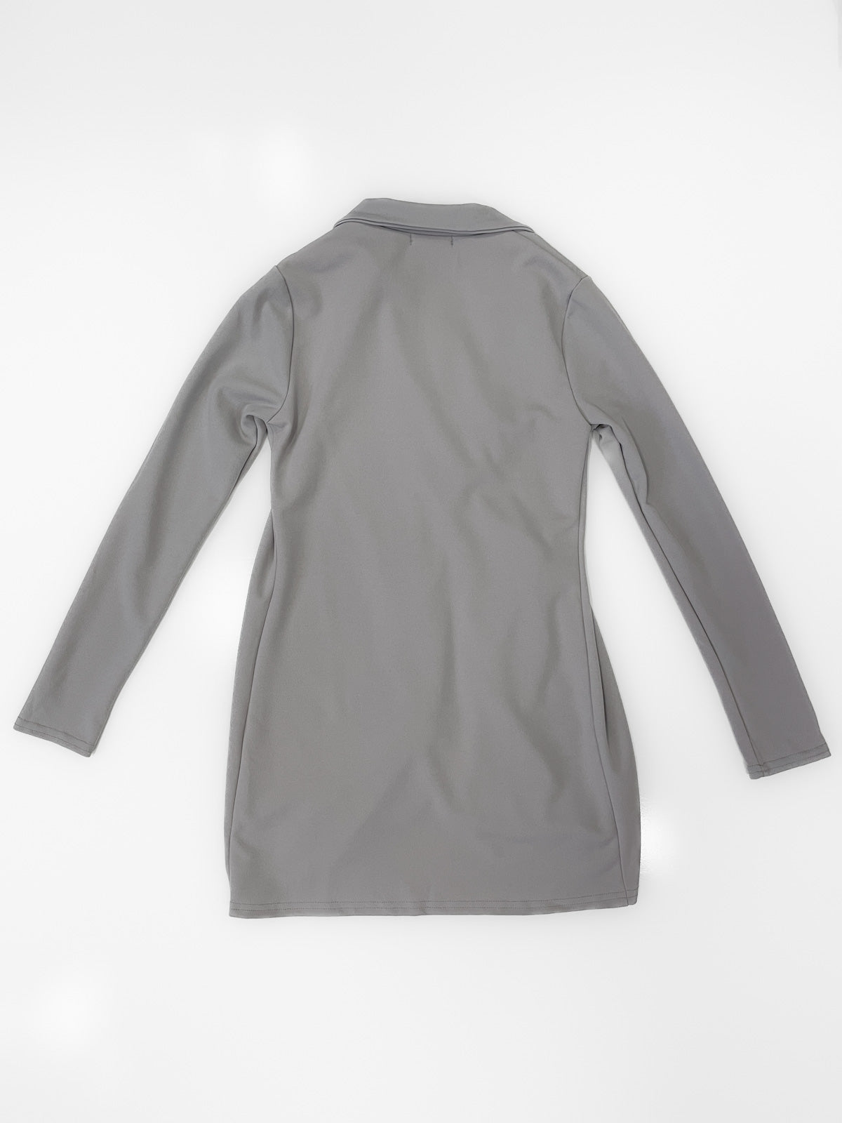 Grey Longline Stretch Blazer