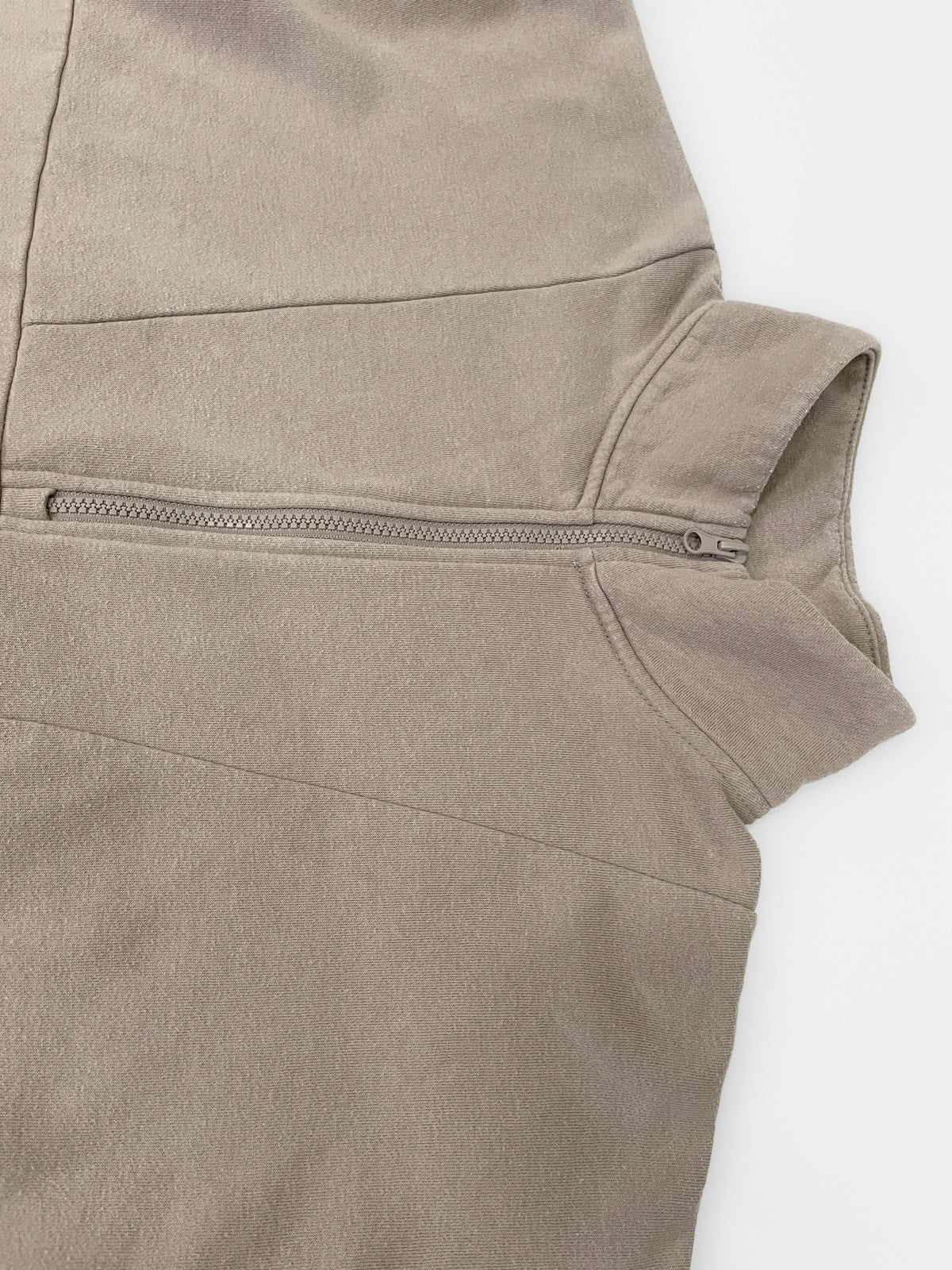 Taupe Funnel Neck Quarter Zip Jumper