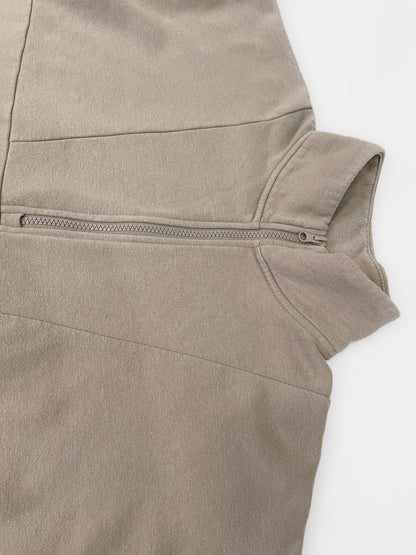 Taupe Funnel Neck Quarter Zip Jumper