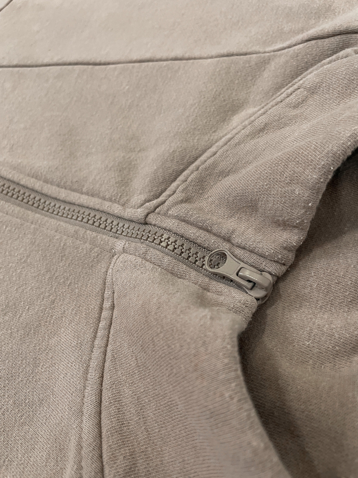 Taupe Funnel Neck Quarter Zip Jumper