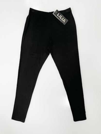 Basic Cotton Leggings in Black