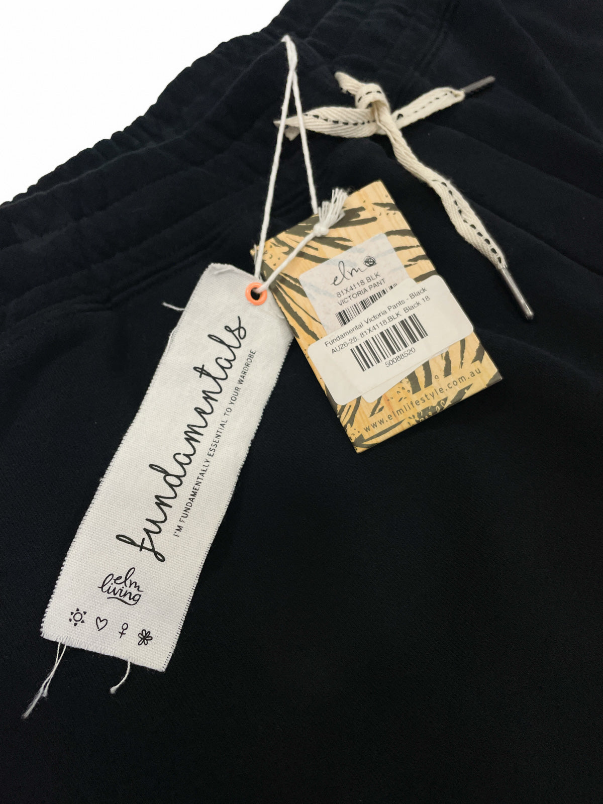 Fundamental Victoria Thick Cotton Track Pants in Black