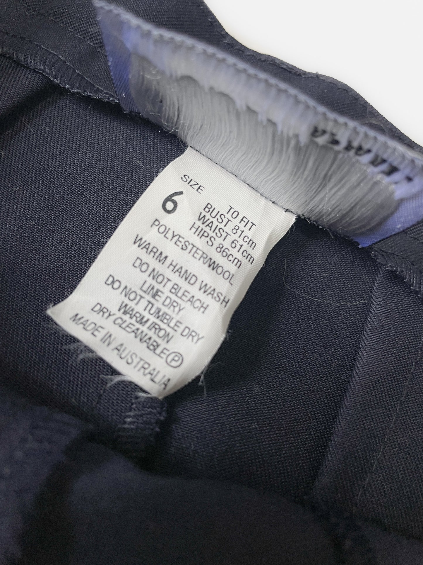 Wool Blend High Waist Suit Trousers in Dark Navy