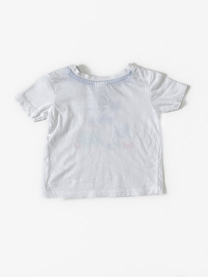 "Let's Explore the Ocean" White Printed Cotton Tee