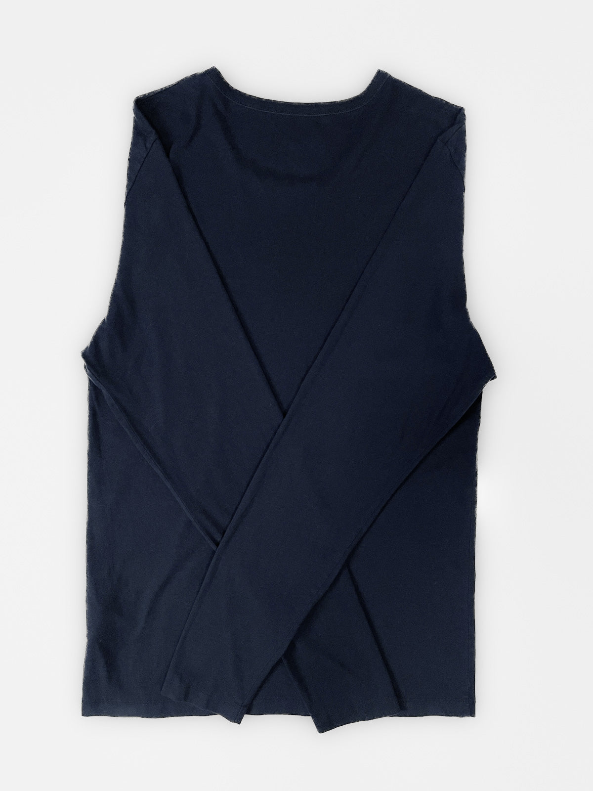 Basic Long Sleeve Cotton Tee in Dark Navy